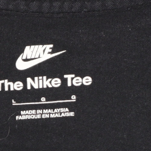 Nike Men’s Black L Graphic Logo Crew Neck Short Sleeve T-Shirt