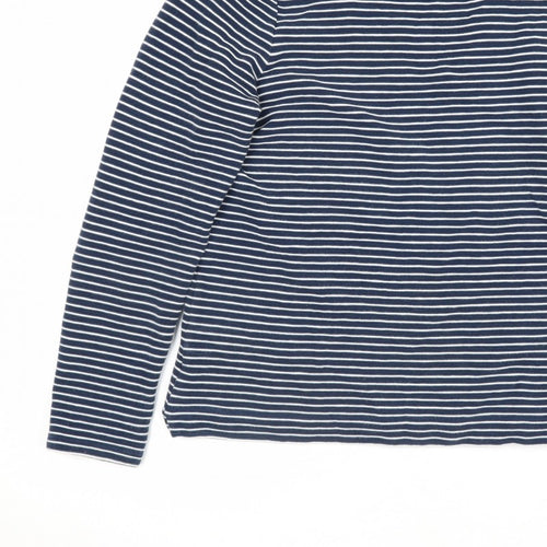 Bella di Notte Women’s Blue Stripe Cowl Neck Jumper Size 8 Cotton
