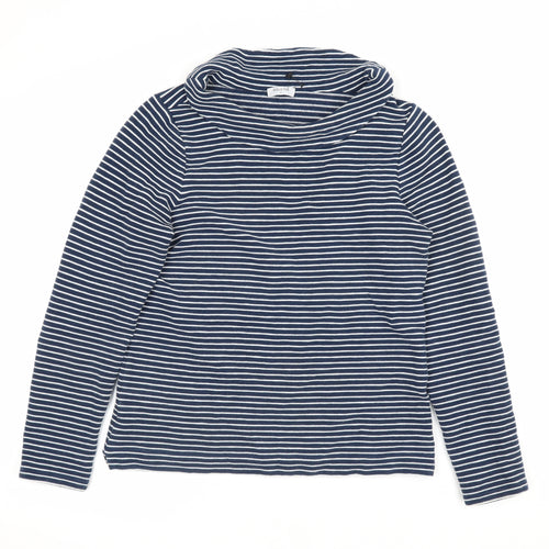 Bella di Notte Women’s Blue Stripe Cowl Neck Jumper Size 8 Cotton