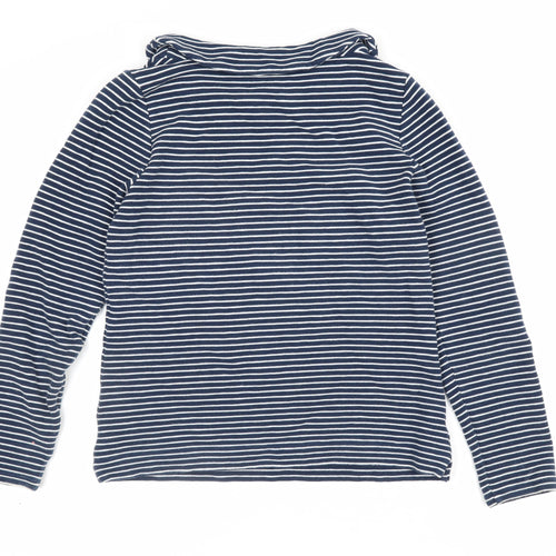 Bella di Notte Women’s Blue Stripe Cowl Neck Jumper Size 8 Cotton