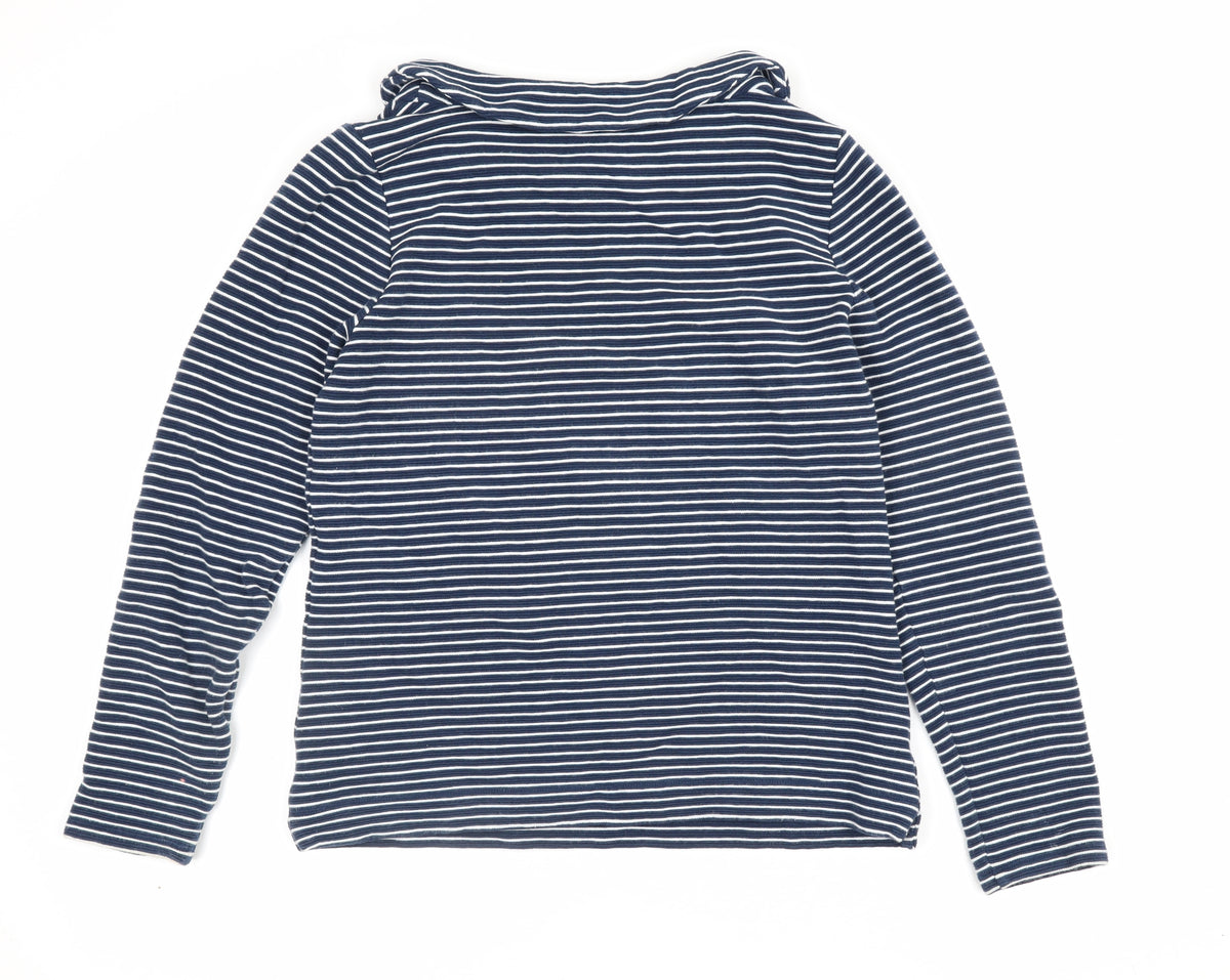 Bella di Notte Women’s Blue Stripe Cowl Neck Jumper Size 8 Cotton
