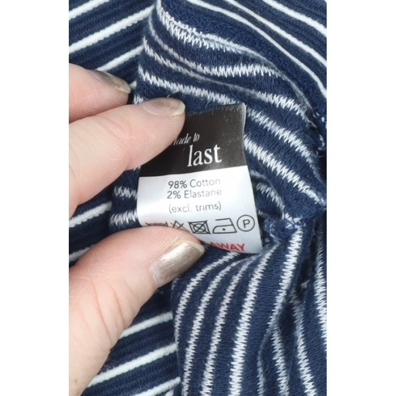 Bella di Notte Women’s Blue Stripe Cowl Neck Jumper Size 8 Cotton