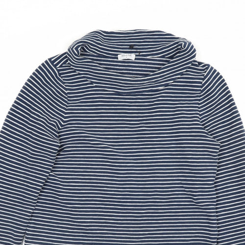Bella di Notte Women’s Blue Stripe Cowl Neck Jumper Size 8 Cotton