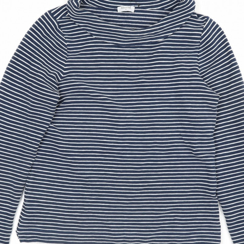 Bella di Notte Women’s Blue Stripe Cowl Neck Jumper Size 8 Cotton