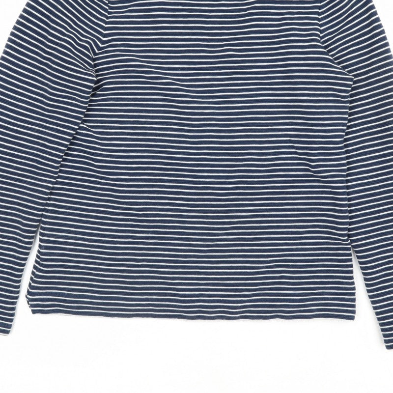 Bella di Notte Women’s Blue Stripe Cowl Neck Jumper Size 8 Cotton