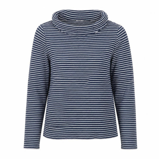 Bella di Notte Women’s Blue Stripe Cowl Neck Jumper Size 8 Cotton