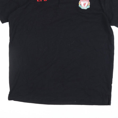Liverpool FC Men’s Black XL Embroidered Football Polo Shirt
