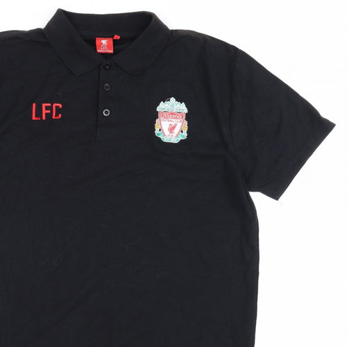 Liverpool FC Men’s Black XL Embroidered Football Polo Shirt