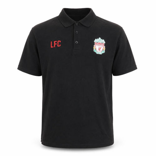 Liverpool FC Men’s Black XL Embroidered Football Polo Shirt