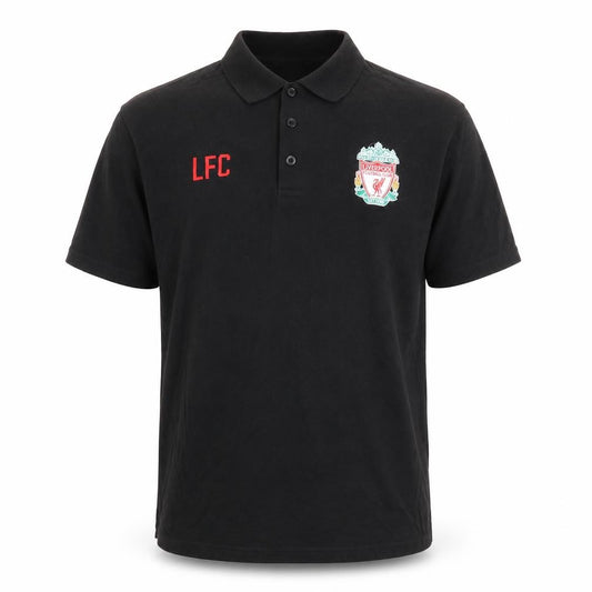 Liverpool FC Men’s Black XL Embroidered Football Polo Shirt