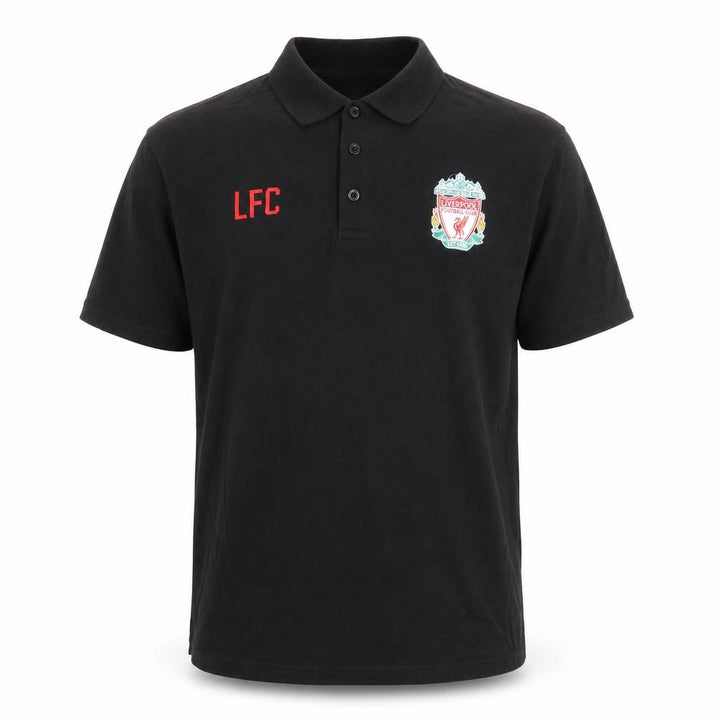 Liverpool FC Men’s Black XL Embroidered Football Polo Shirt