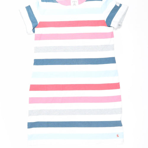 Joules Women’s Multicoloured UK 14 Striped Cotton T-Shirt Dress