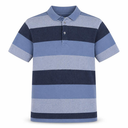 Marks & Spencer Men’s Blue 2XL Regular Striped Short Sleeve Polo Shirt