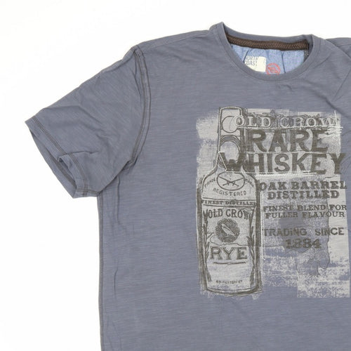 Marks and Spencer Men Grey L Rare Whiskey Graphic Print T-Shirt