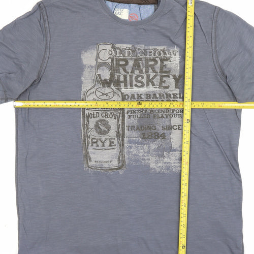 Marks and Spencer Men Grey L Rare Whiskey Graphic Print T-Shirt