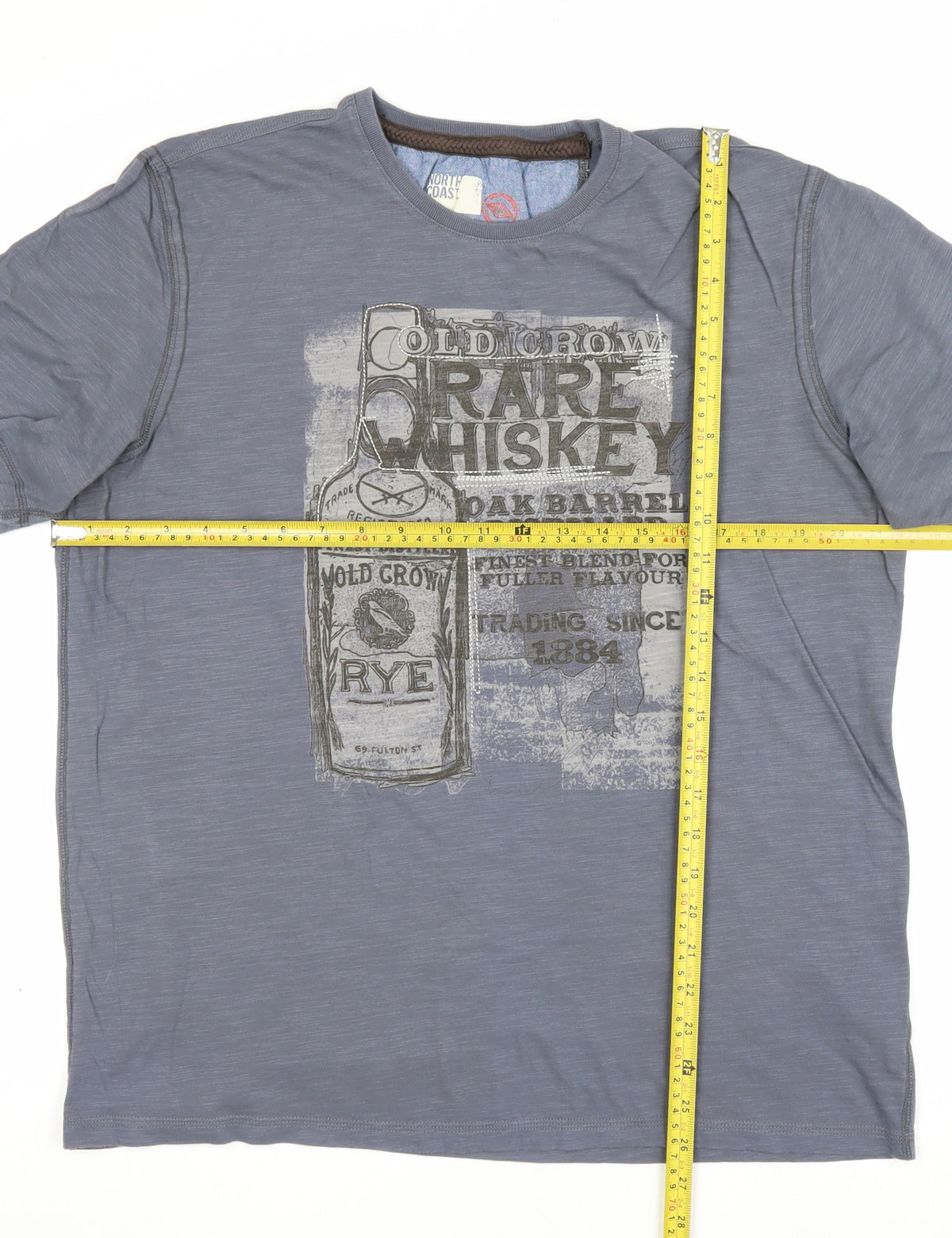 Marks and Spencer Men Grey L Rare Whiskey Graphic Print T-Shirt