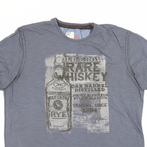 Marks and Spencer Men Grey L Rare Whiskey Graphic Print T-Shirt