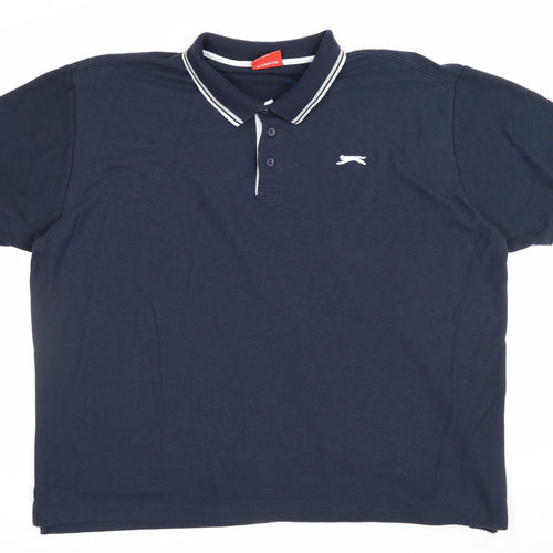 Slazenger Men’s Blue 4XL Classic Logo Short Sleeve Polo Shirt