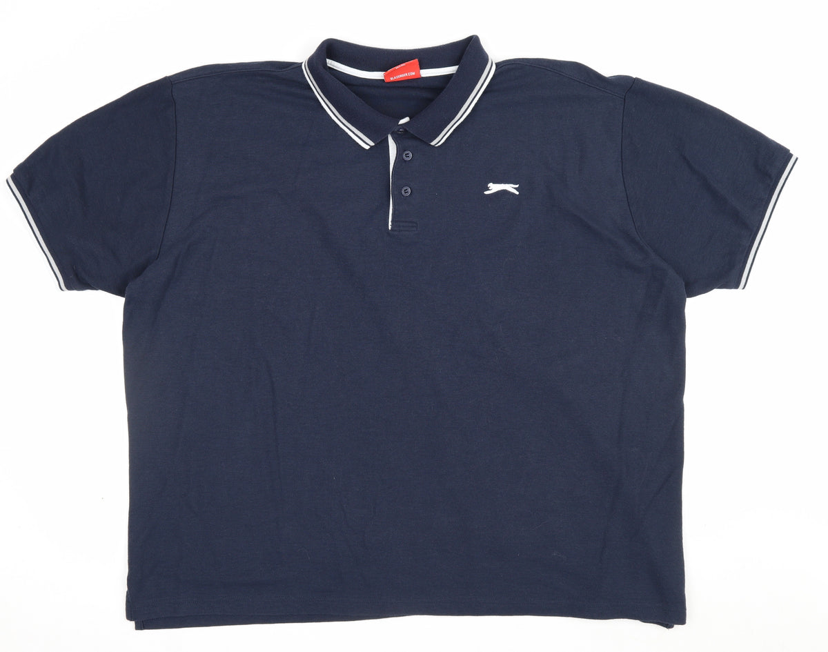 Slazenger Men’s Blue 4XL Classic Logo Short Sleeve Polo Shirt