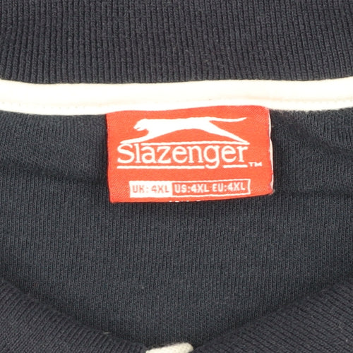 Slazenger Men’s Blue 4XL Classic Logo Short Sleeve Polo Shirt