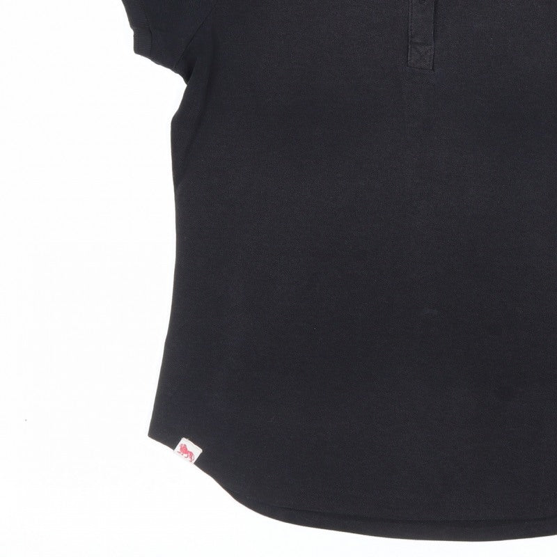 Lonsdale Women's Black UK 10 Ringer Polo Shirt Pink Trim Short Sleeve