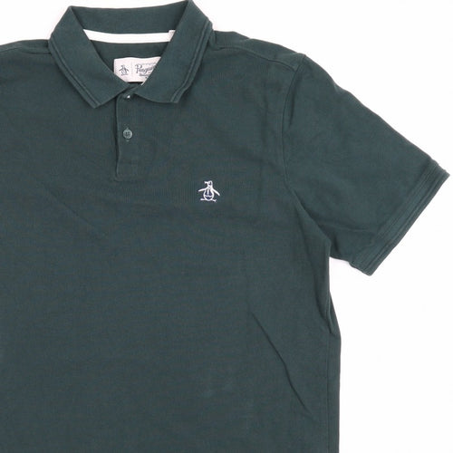 Original Penguin Mens Green M Classic Embroidered Logo Polo Shirt