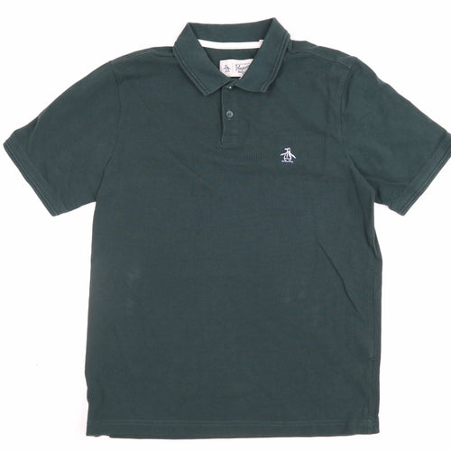 Original Penguin Mens Green M Classic Embroidered Logo Polo Shirt