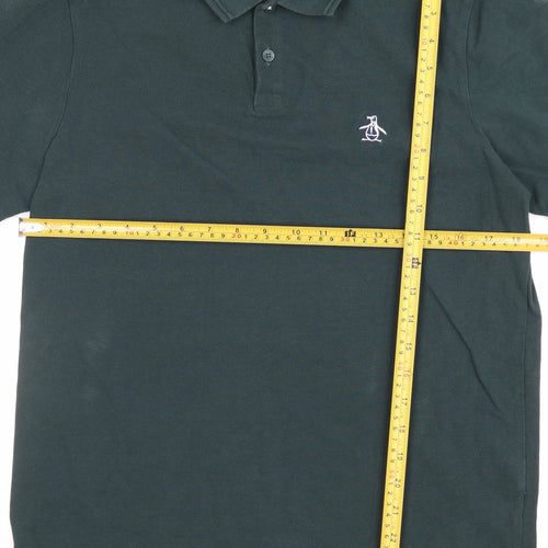 Original Penguin Mens Green M Classic Embroidered Logo Polo Shirt