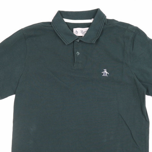 Original Penguin Mens Green M Classic Embroidered Logo Polo Shirt
