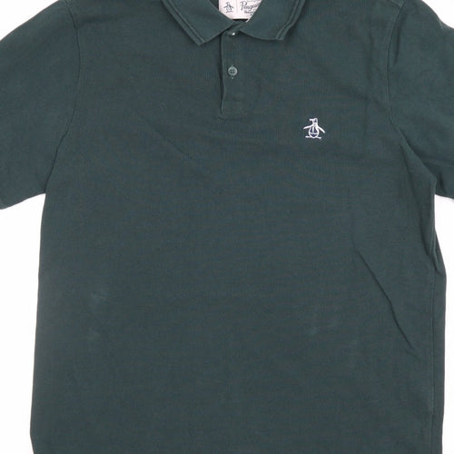 Original Penguin Mens Green M Classic Embroidered Logo Polo Shirt