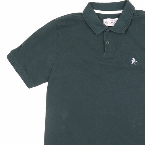 Original Penguin Mens Green M Classic Embroidered Logo Polo Shirt