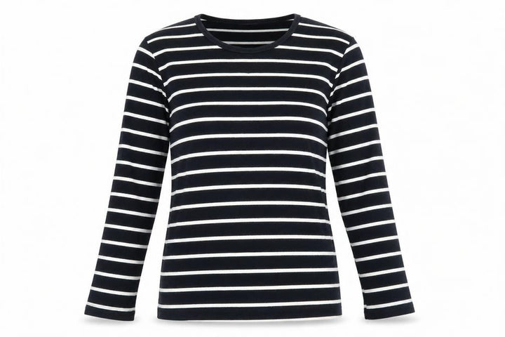 Wallis Women’s Black White Striped Cotton Jersey Long Sleeve Top UK 14