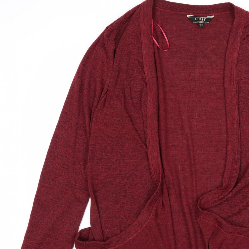Lipsy London Women’s Red UK 16 Open Wrap Cardigan Lightweight Stretch