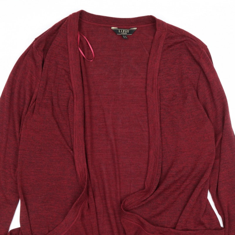 Lipsy London Women’s Red UK 16 Open Wrap Cardigan Lightweight Stretch