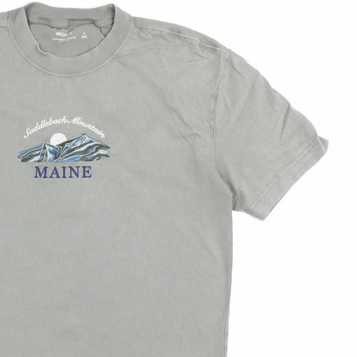 Hollister Men’s Green M Heavyweight Boxy Fit Maine Mountain T-Shirt