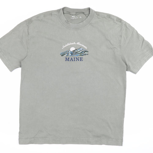 Hollister Men’s Green M Heavyweight Boxy Fit Maine Mountain T-Shirt