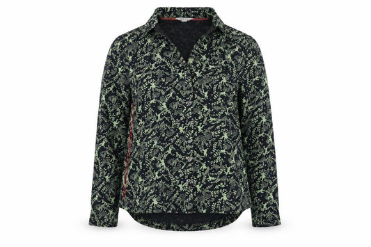 White Stuff Women Black Green UK 12 Animal Floral Button-Up Shirt