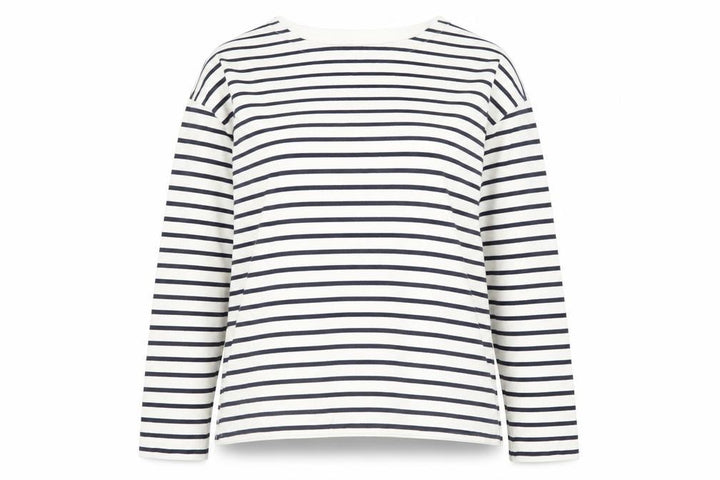 Uniqlo Women’s Navy White Stripe Boat Neck Cotton Long Sleeve Top S