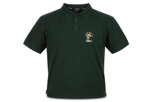 Guinness Men’s Green L Toucan Embroidered Cotton Polo Shirt