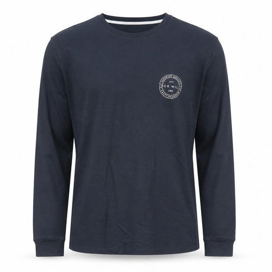 Jack Wills Men’s Navy Small Logo Long Sleeve Crew Neck T-Shirt