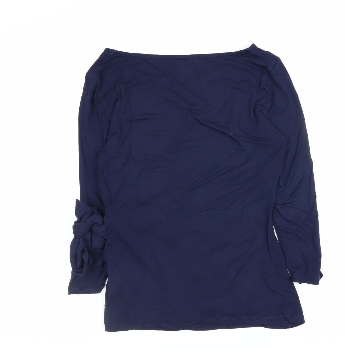 Phase Eight Women Blue Size 10 Wrap Tie Long Sleeve Jersey Blouse