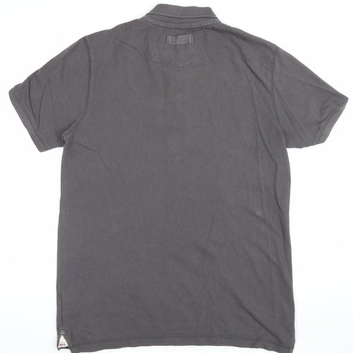 Fat Face Men’s Grey Size L Organic Cotton Short Sleeve Polo Shirt