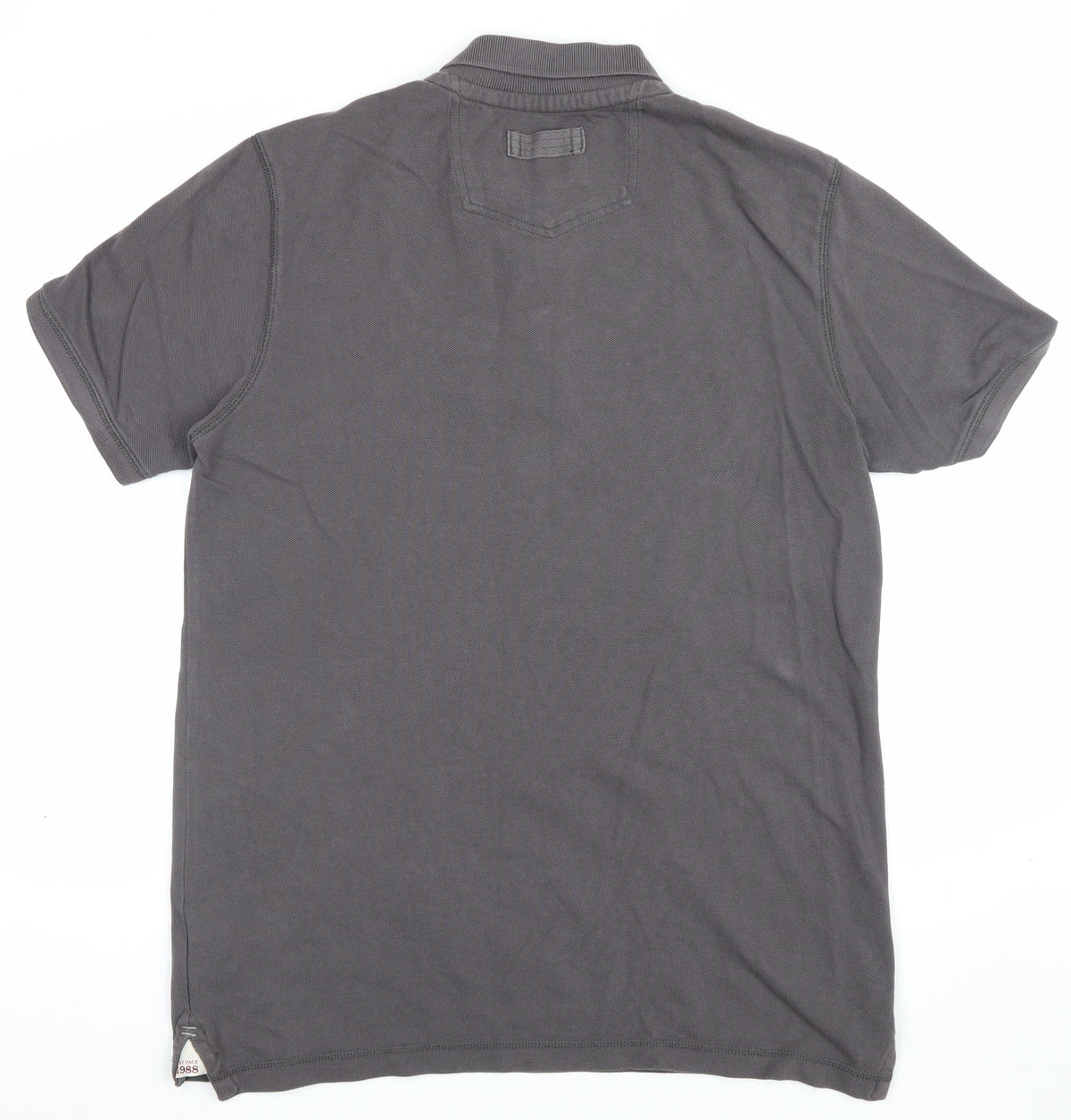 Fat Face Men’s Grey Size L Organic Cotton Short Sleeve Polo Shirt