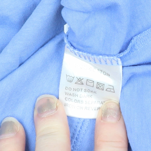 Kangol Men's Blue M Long Sleeve Cotton Henley T-Shirt Logo