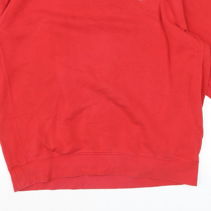 Nike Men’s Red L Pullover Crew Neck Logo Fleece Sweatshirt