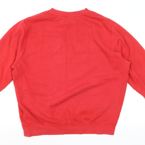 Nike Men’s Red L Pullover Crew Neck Logo Fleece Sweatshirt