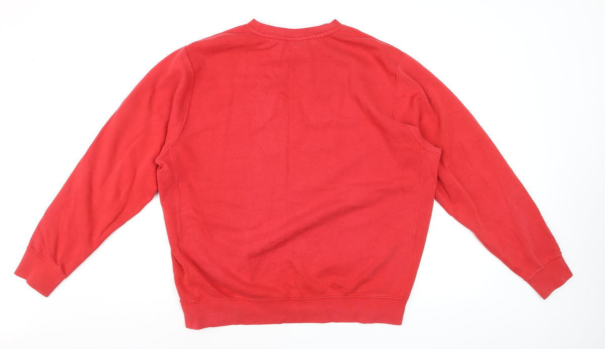 Nike Men’s Red L Pullover Crew Neck Logo Fleece Sweatshirt