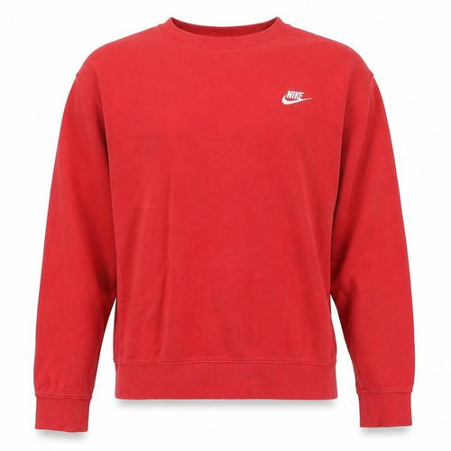 Nike Men’s Red L Pullover Crew Neck Logo Fleece Sweatshirt