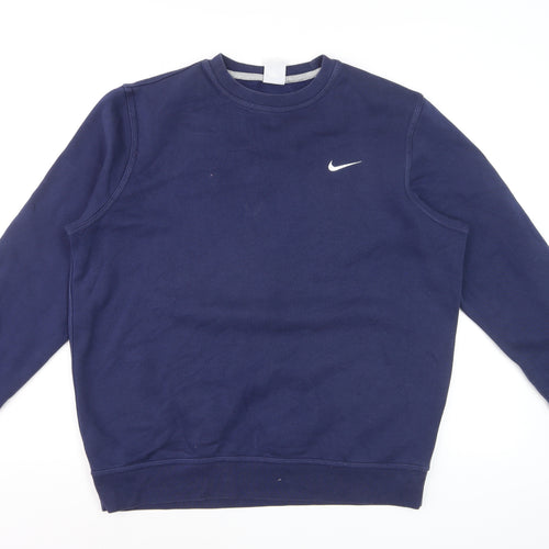 Nike Men’s Navy L Pullover Crew Neck Logo Sweatshirt