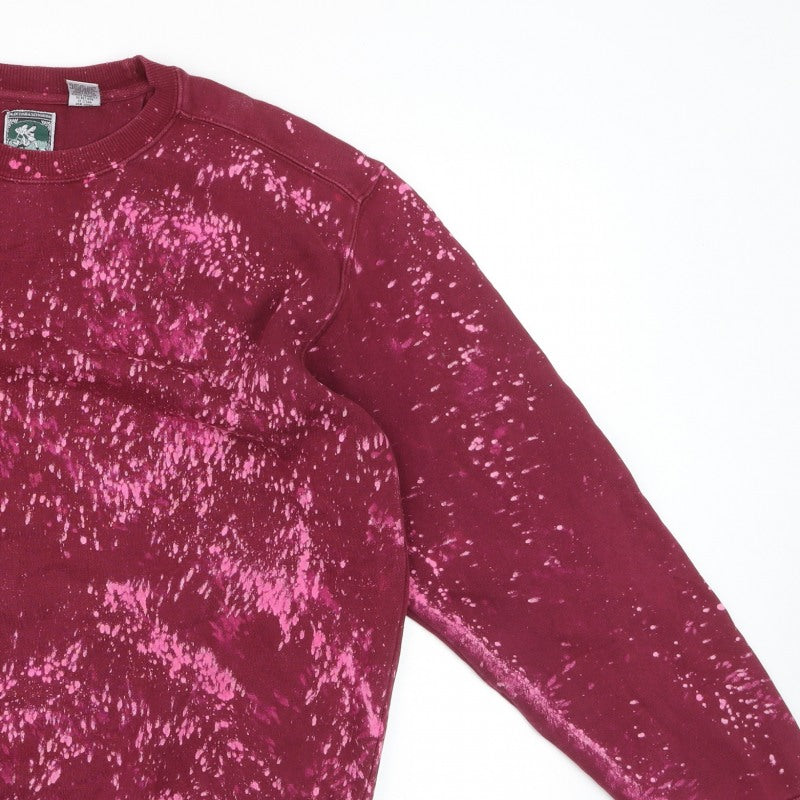 McIntosh & Seymour Men Red L Pullover Bleach Splatter Sweatshirt